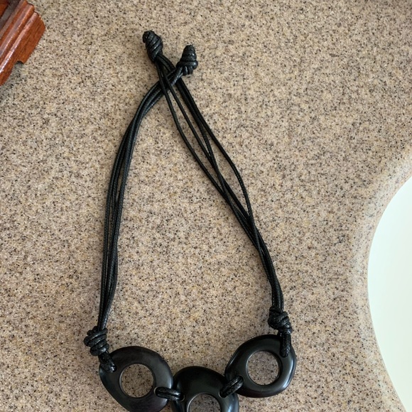 Tagua Black Circle Knot Necklace - Picture 2 of 2